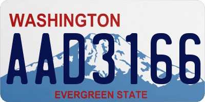 WA license plate AAD3166