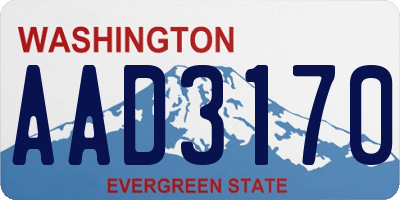 WA license plate AAD3170