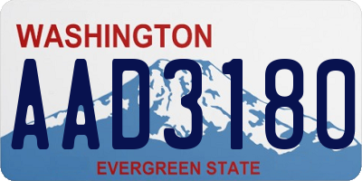 WA license plate AAD3180