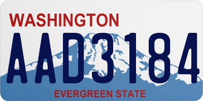 WA license plate AAD3184