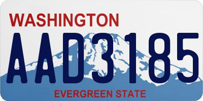 WA license plate AAD3185
