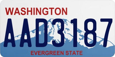 WA license plate AAD3187