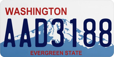 WA license plate AAD3188