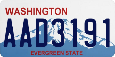 WA license plate AAD3191