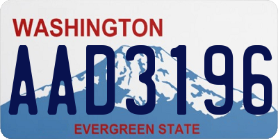 WA license plate AAD3196