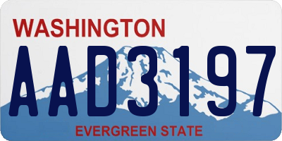 WA license plate AAD3197