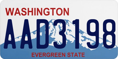 WA license plate AAD3198
