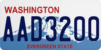 WA license plate AAD3200