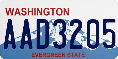 WA license plate AAD3205