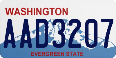 WA license plate AAD3207