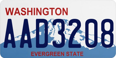 WA license plate AAD3208
