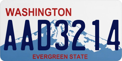 WA license plate AAD3214