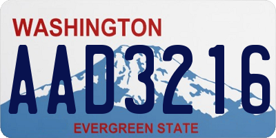 WA license plate AAD3216