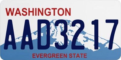 WA license plate AAD3217