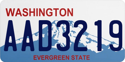 WA license plate AAD3219