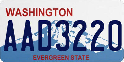 WA license plate AAD3220