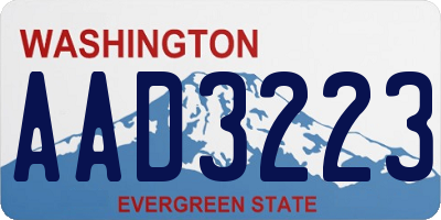 WA license plate AAD3223