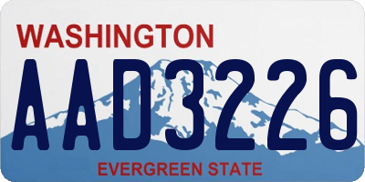 WA license plate AAD3226
