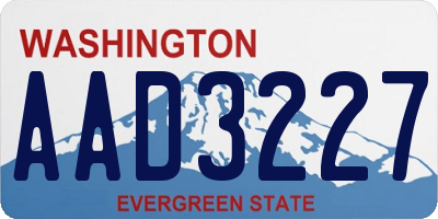 WA license plate AAD3227