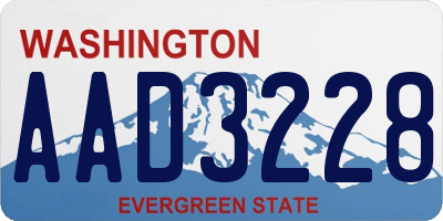 WA license plate AAD3228