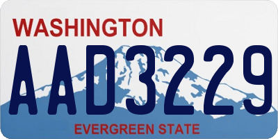 WA license plate AAD3229