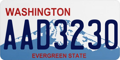 WA license plate AAD3230