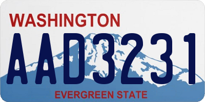 WA license plate AAD3231