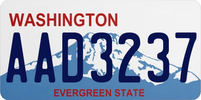 WA license plate AAD3237