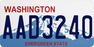 WA license plate AAD3240
