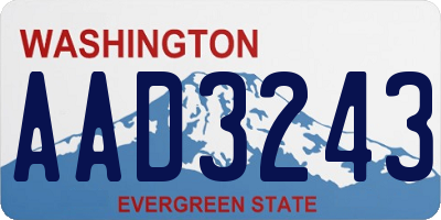 WA license plate AAD3243