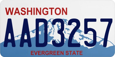WA license plate AAD3257