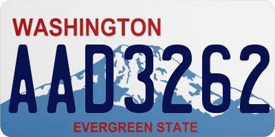WA license plate AAD3262