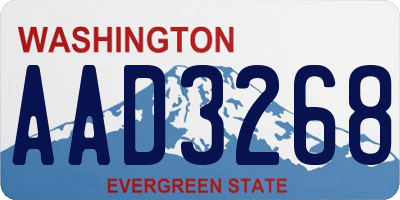 WA license plate AAD3268