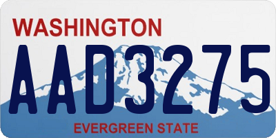 WA license plate AAD3275