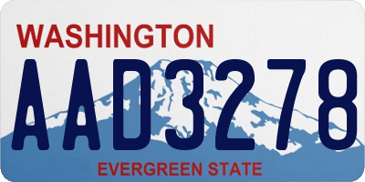 WA license plate AAD3278