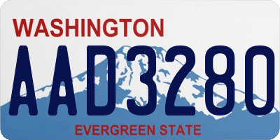 WA license plate AAD3280