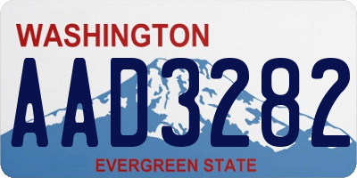 WA license plate AAD3282