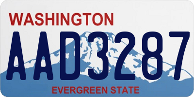 WA license plate AAD3287