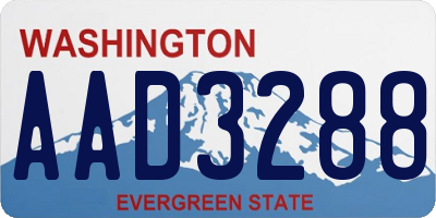 WA license plate AAD3288