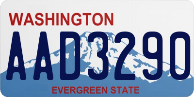 WA license plate AAD3290