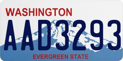 WA license plate AAD3293