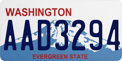 WA license plate AAD3294