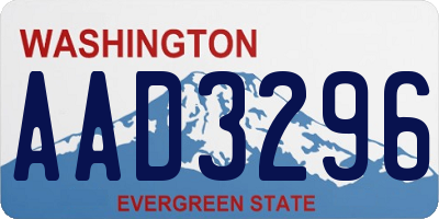WA license plate AAD3296