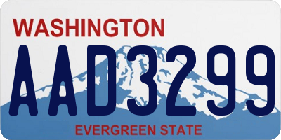 WA license plate AAD3299