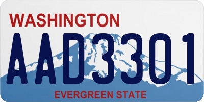 WA license plate AAD3301