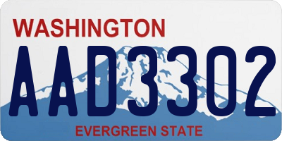WA license plate AAD3302