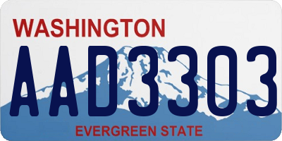 WA license plate AAD3303