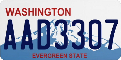 WA license plate AAD3307