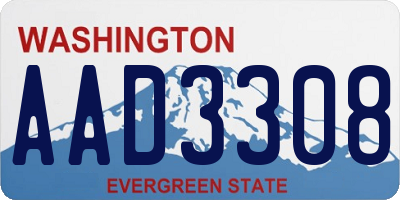 WA license plate AAD3308