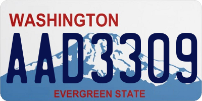 WA license plate AAD3309